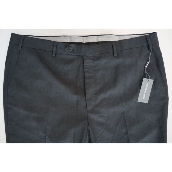 Michael Kors Men's Sz 40W x 32L Gray Solid Classic-Fit Stretch Dress Pants - Picture 4 of 9